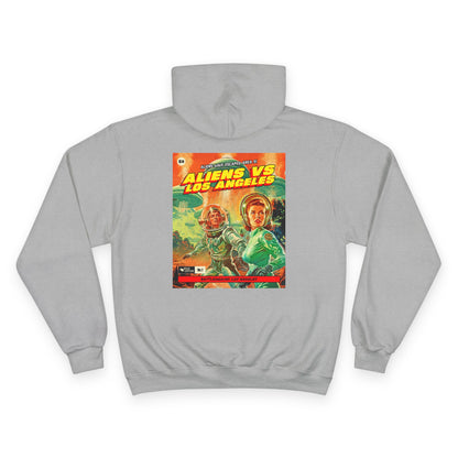 Aliens vs Los Angeles Graphic Hoodie — Retro Sci‑Fi Movie Poster Pullover
