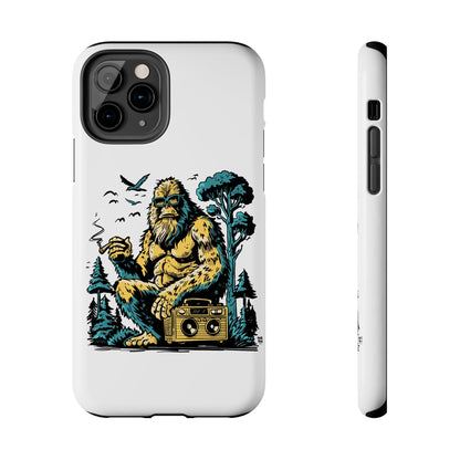 Bigfoot Chill Tough Phone Case — Retro Sasquatch with Boombox