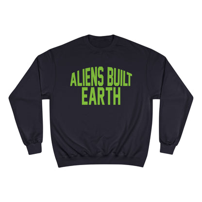 Aliens Built Earth Sweatshirt — Retro Green Graphic Crewneck