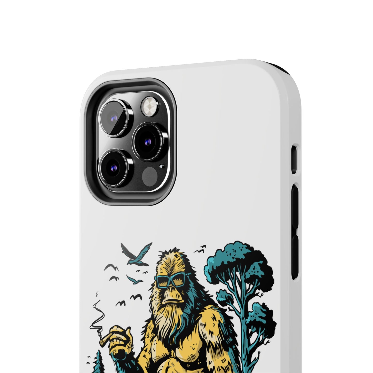 Bigfoot Chill Tough Phone Case — Retro Sasquatch with Boombox