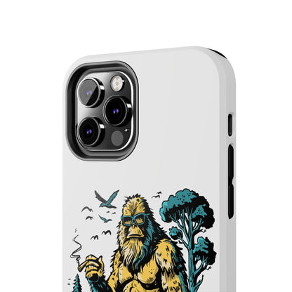 Bigfoot Chill Tough Phone Case — Retro Sasquatch with Boombox
