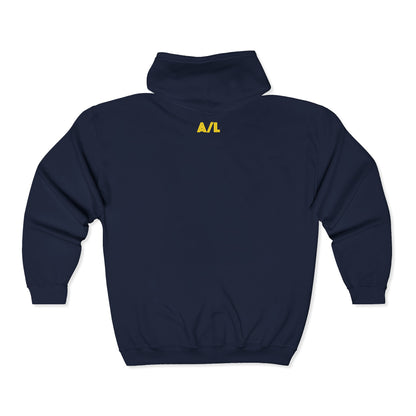 Los Angeles Palace Zip Hoodie — Yellow Arch Logo Full-Zip Sweatshirt
