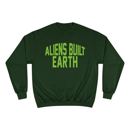 Aliens Built Earth Sweatshirt — Retro Green Graphic Crewneck