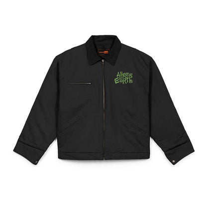Work Jacket — "Always Hope for Earth" Embroidered Black Duck Cloth