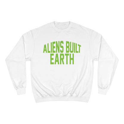Aliens Built Earth Sweatshirt — Retro Green Graphic Crewneck