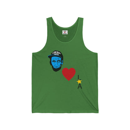LA Love Tank Top — Blue Face Graphic with Heart & Star