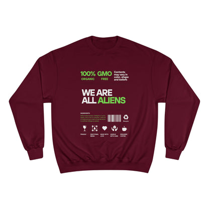 We Are All Aliens Sweatshirt — Funny Sci‑Fi Graphic Crewneck