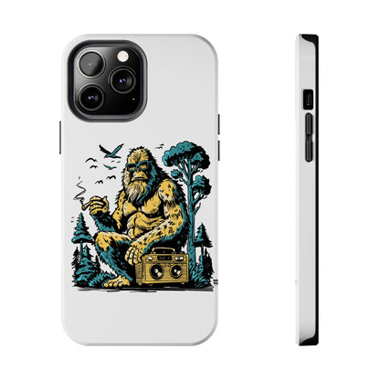 Bigfoot Chill Tough Phone Case — Retro Sasquatch with Boombox