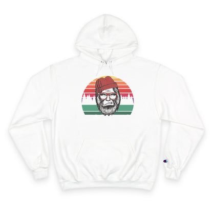 Vintage Lumberjack Hoodie — Retro Striped Bearded Man Graphic