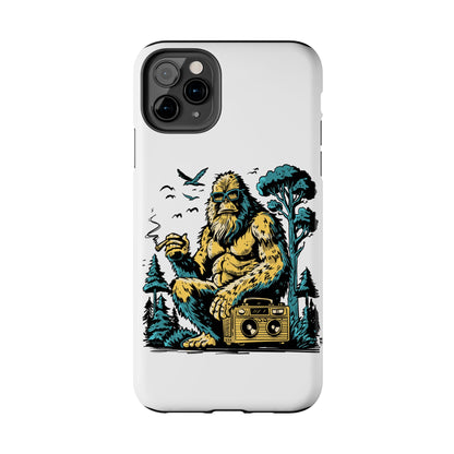 Bigfoot Chill Tough Phone Case — Retro Sasquatch with Boombox