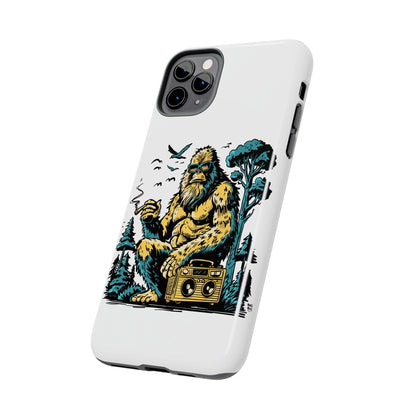 Bigfoot Chill Tough Phone Case — Retro Sasquatch with Boombox