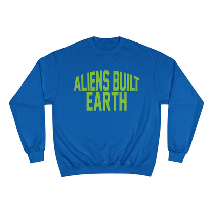 Aliens Built Earth Sweatshirt — Retro Green Graphic Crewneck