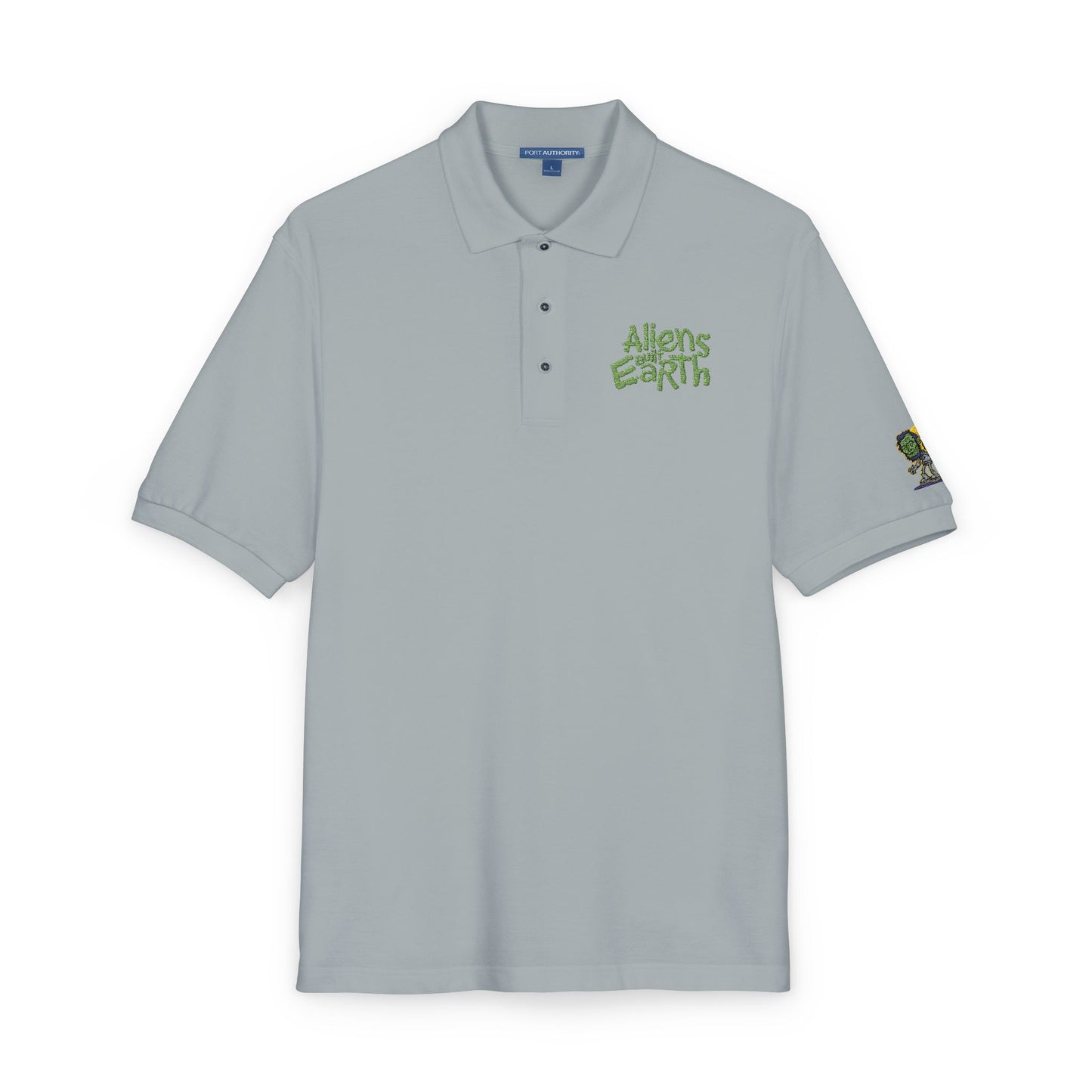 Embroidered Green Foliage Polo Shirt