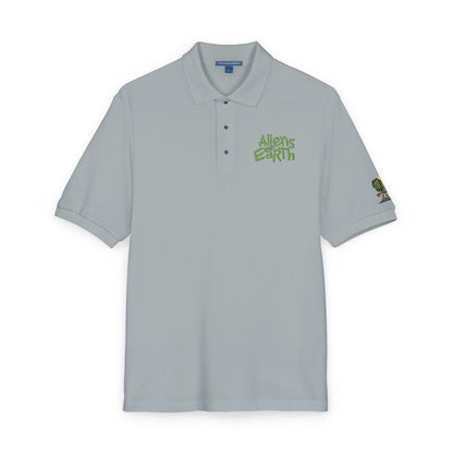 Embroidered Green Foliage Polo Shirt