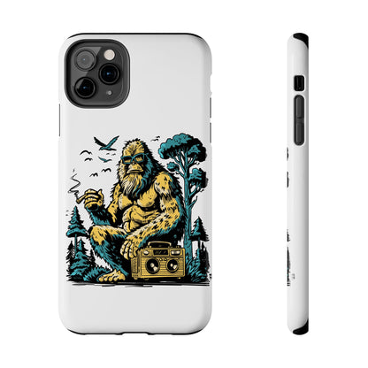 Bigfoot Chill Tough Phone Case — Retro Sasquatch with Boombox