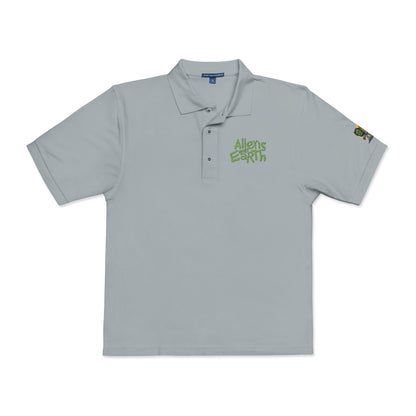 Embroidered Green Foliage Polo Shirt