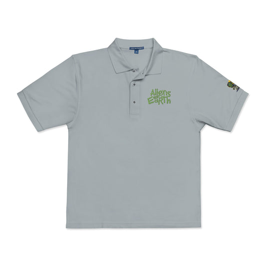 Embroidered Green Foliage Polo Shirt