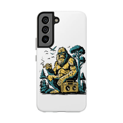 Bigfoot Chill Tough Phone Case — Retro Sasquatch with Boombox