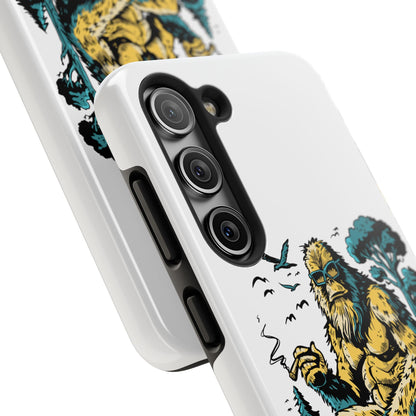 Bigfoot Chill Tough Phone Case — Retro Sasquatch with Boombox
