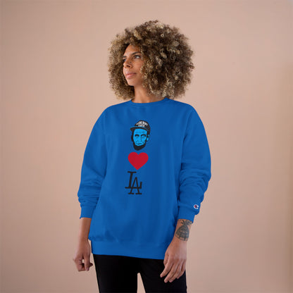 Aliens Love LA Sweatshirt — Blue Face Graphic Crewneck