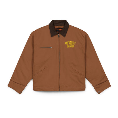Work Jacket — "Always Hope for Earth" Embroidered Black Duck Cloth