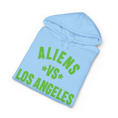 Aliens vs Los Angeles Hoodie — Retro Green Graphic Pullover
