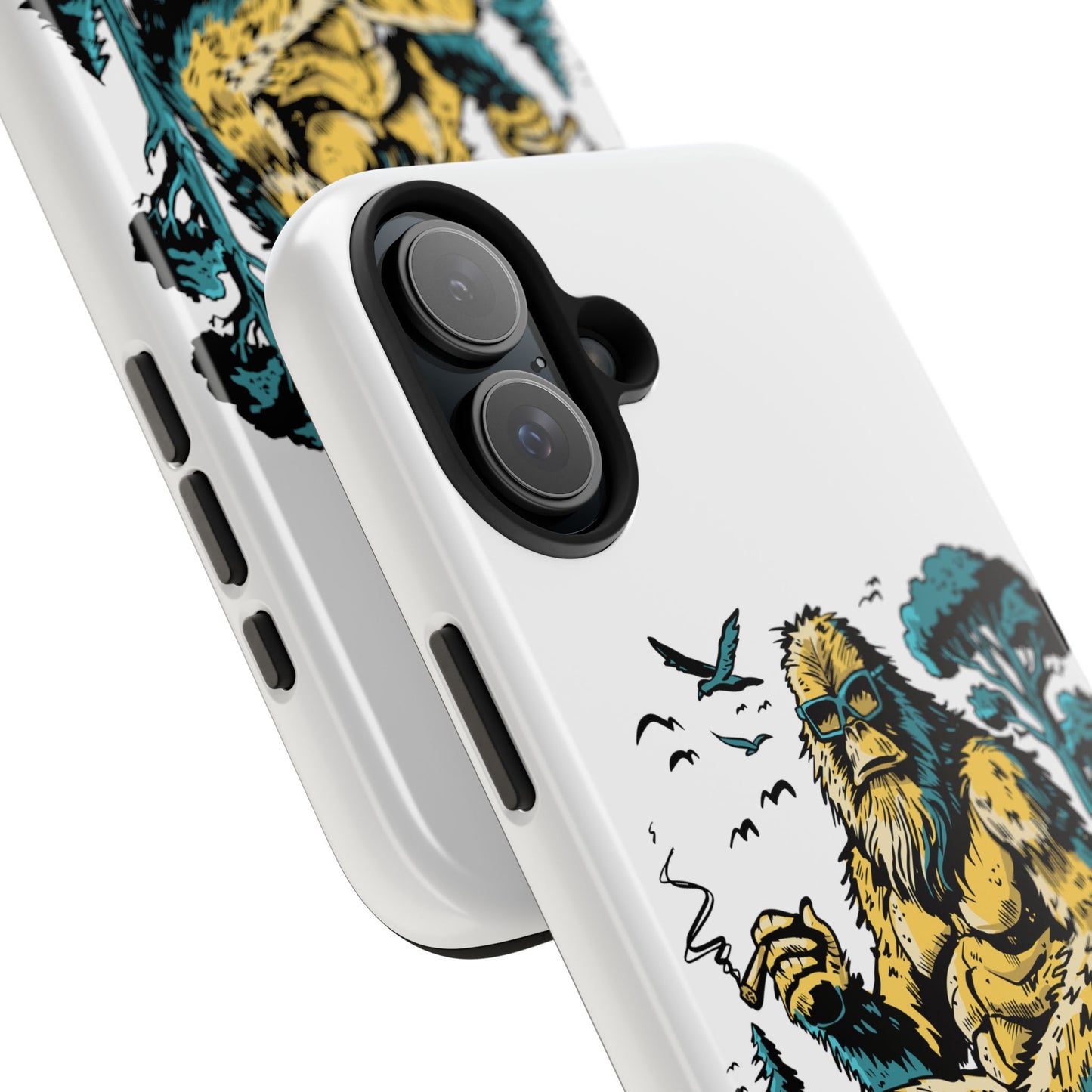 Bigfoot Chill Tough Phone Case — Retro Sasquatch with Boombox