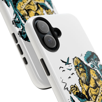 Bigfoot Chill Tough Phone Case — Retro Sasquatch with Boombox