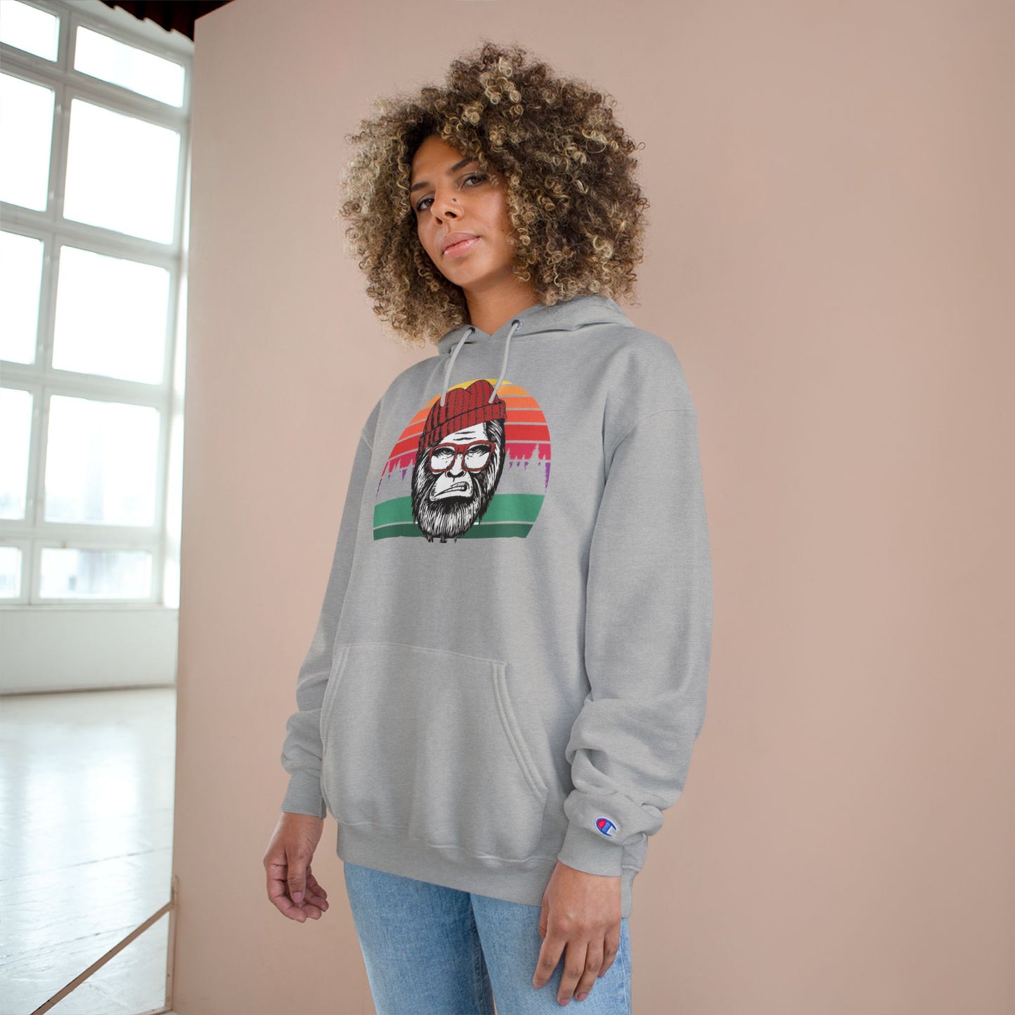 Vintage Lumberjack Hoodie — Retro Striped Bearded Man Graphic