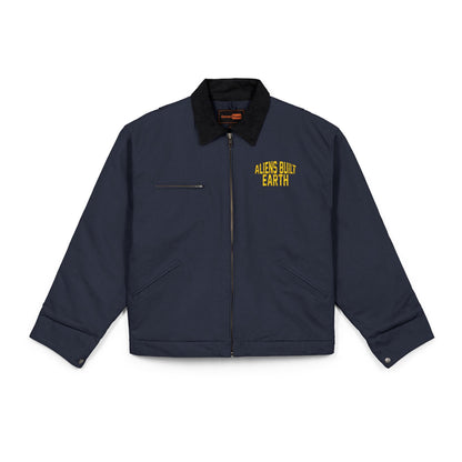 Work Jacket — "Always Hope for Earth" Embroidered Black Duck Cloth