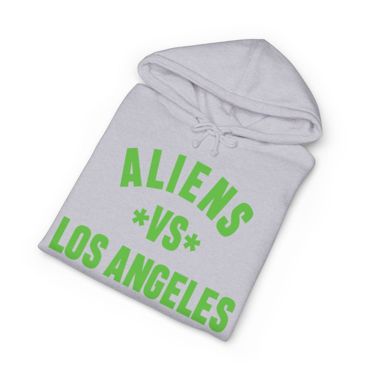 Aliens vs Los Angeles Hoodie — Retro Green Graphic Pullover