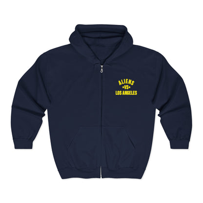 Los Angeles Palace Zip Hoodie — Yellow Arch Logo Full-Zip Sweatshirt