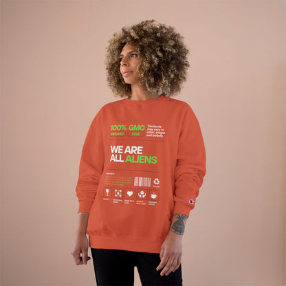 We Are All Aliens Sweatshirt — Funny Sci‑Fi Graphic Crewneck