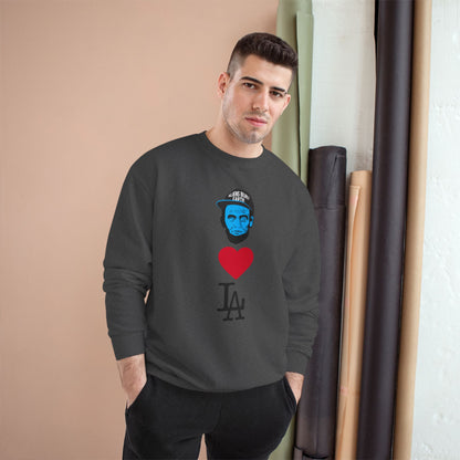 Aliens Love LA Sweatshirt — Blue Face Graphic Crewneck
