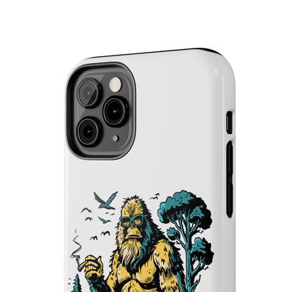 Bigfoot Chill Tough Phone Case — Retro Sasquatch with Boombox