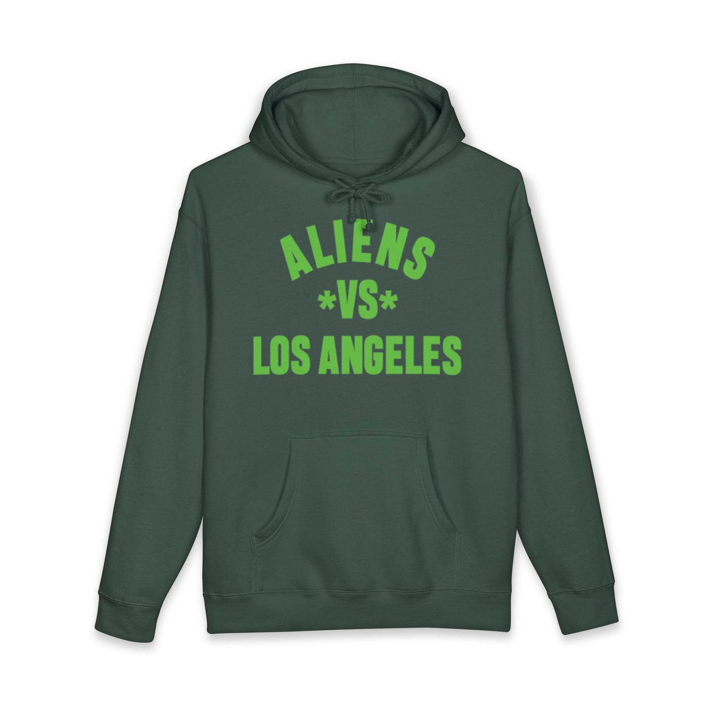 Aliens vs Los Angeles Hoodie — Retro Green Graphic Pullover