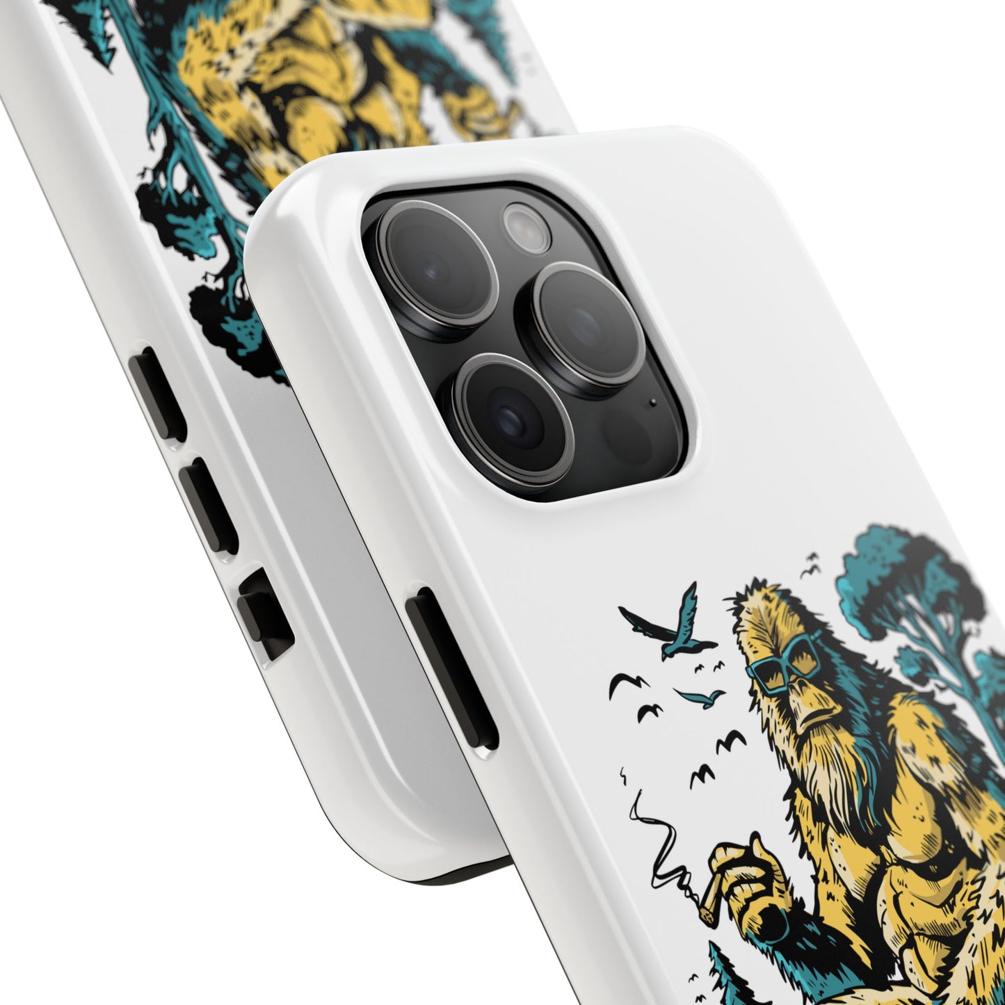 Bigfoot Chill Tough Phone Case — Retro Sasquatch with Boombox