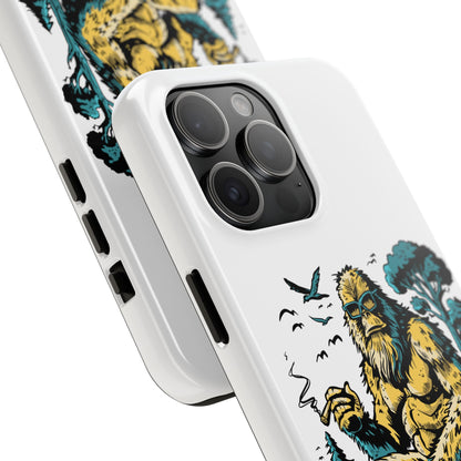 Bigfoot Chill Tough Phone Case — Retro Sasquatch with Boombox