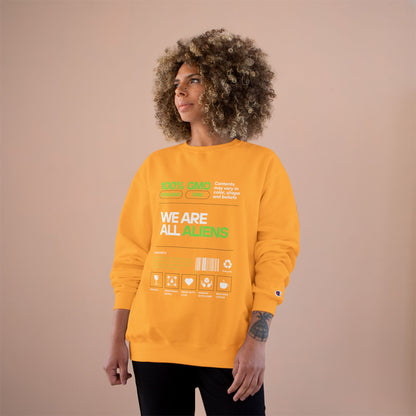 We Are All Aliens Sweatshirt — Funny Sci‑Fi Graphic Crewneck