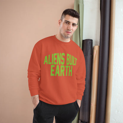 Aliens Built Earth Sweatshirt — Retro Green Graphic Crewneck