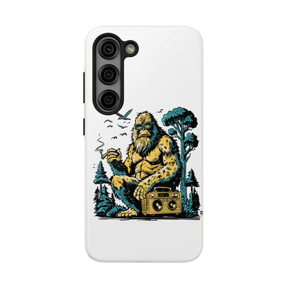 Bigfoot Chill Tough Phone Case — Retro Sasquatch with Boombox
