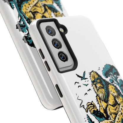 Bigfoot Chill Tough Phone Case — Retro Sasquatch with Boombox