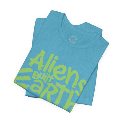 Aliens Built Earth T-Shirt — Retro Green Graphic Tee
