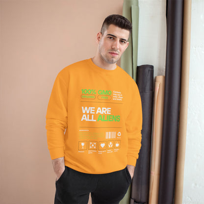 We Are All Aliens Sweatshirt — Funny Sci‑Fi Graphic Crewneck