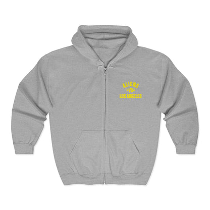 Los Angeles Palace Zip Hoodie — Yellow Arch Logo Full-Zip Sweatshirt
