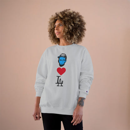 Aliens Love LA Sweatshirt — Blue Face Graphic Crewneck