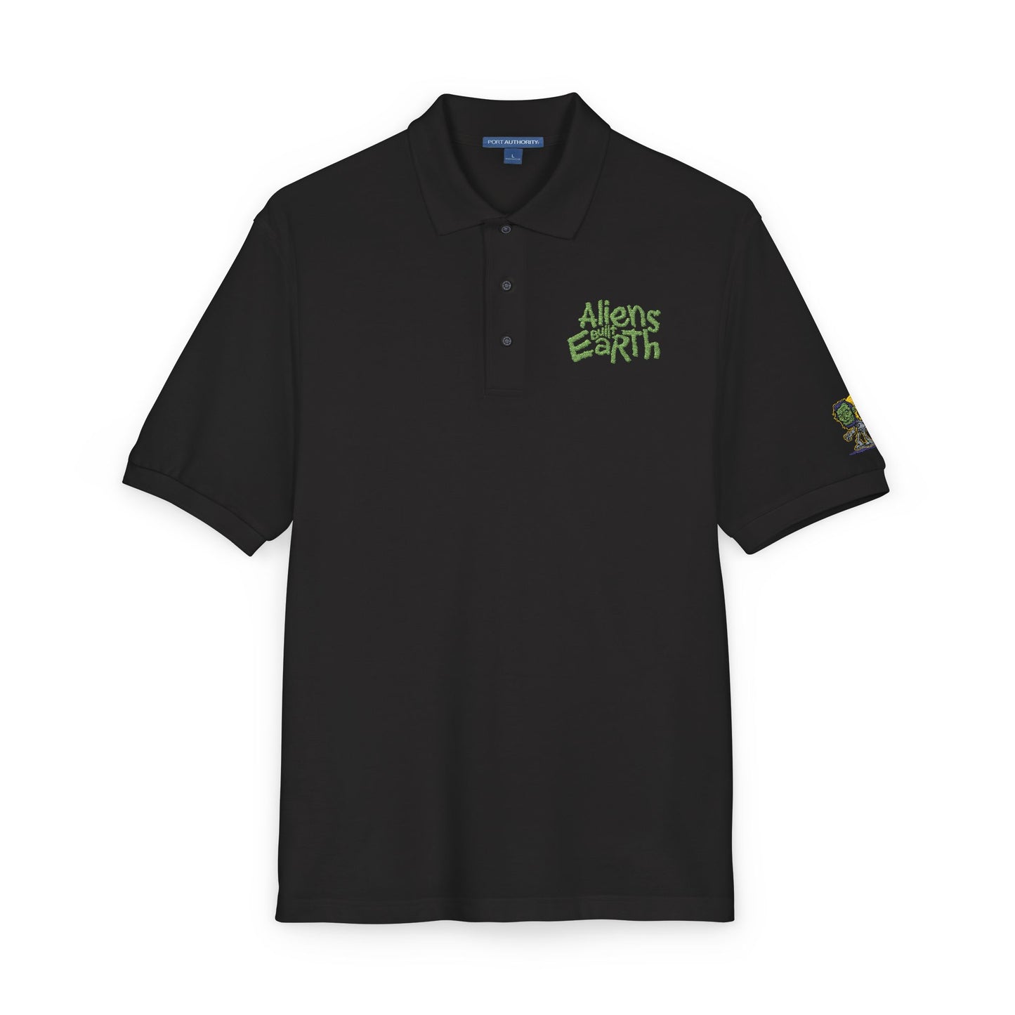 Embroidered Green Foliage Polo Shirt