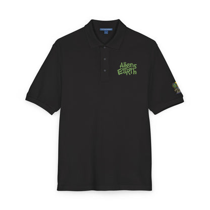 Embroidered Green Foliage Polo Shirt