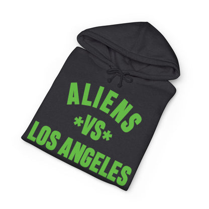 Aliens vs Los Angeles Hoodie — Retro Green Graphic Pullover