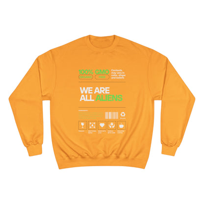 We Are All Aliens Sweatshirt — Funny Sci‑Fi Graphic Crewneck